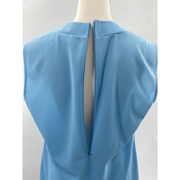 Koko Knits Vintage Califronia Light Blue High Collar 70's Top/ Blouse - Picture 5 of 9